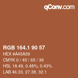 カラーコード: RGB 164.1 90 57 | qconv.com