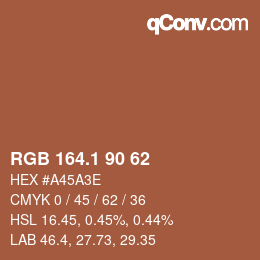 カラーコード: RGB 164.1 90 62 | qconv.com