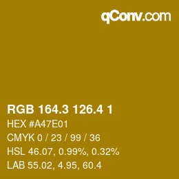 カラーコード: RGB 164.3 126.4 1 | qconv.com