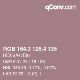 カラーコード: RGB 164.3 126.4 135 | qconv.com