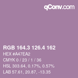 カラーコード: RGB 164.3 126.4 162 | qconv.com