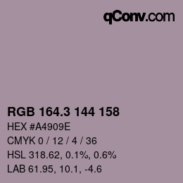 カラーコード: RGB 164.3 144 158 | qconv.com