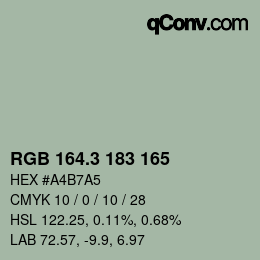カラーコード: RGB 164.3 183 165 | qconv.com