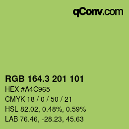 カラーコード: RGB 164.3 201 101 | qconv.com