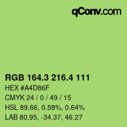 カラーコード: RGB 164.3 216.4 111 | qconv.com