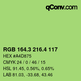 カラーコード: RGB 164.3 216.4 117 | qconv.com