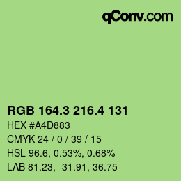 カラーコード: RGB 164.3 216.4 131 | qconv.com