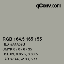 Código de color: RGB 164.5 165 155 | qconv.com