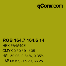 カラーコード: RGB 164.7 164.6 14 | qconv.com