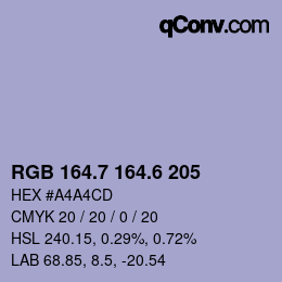 カラーコード: RGB 164.7 164.6 205 | qconv.com