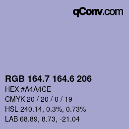 カラーコード: RGB 164.7 164.6 206 | qconv.com