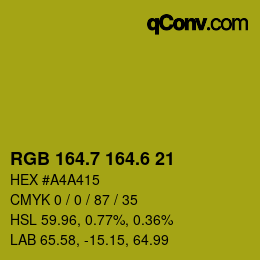 カラーコード: RGB 164.7 164.6 21 | qconv.com