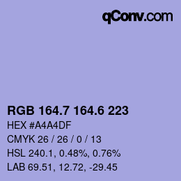 カラーコード: RGB 164.7 164.6 223 | qconv.com