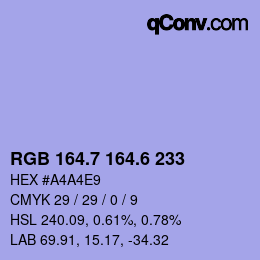 カラーコード: RGB 164.7 164.6 233 | qconv.com