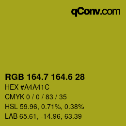 カラーコード: RGB 164.7 164.6 28 | qconv.com