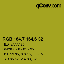カラーコード: RGB 164.7 164.6 32 | qconv.com