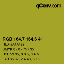カラーコード: RGB 164.7 164.6 41 | qconv.com