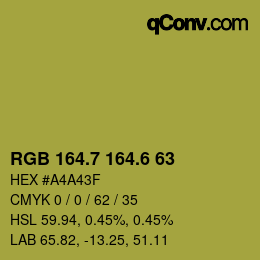 カラーコード: RGB 164.7 164.6 63 | qconv.com