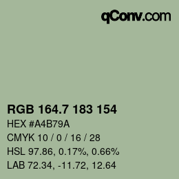 カラーコード: RGB 164.7 183 154 | qconv.com