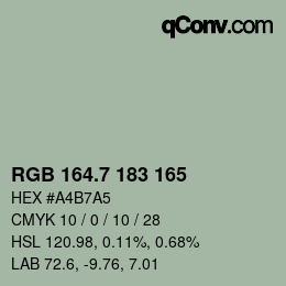 カラーコード: RGB 164.7 183 165 | qconv.com