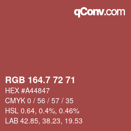 カラーコード: RGB 164.7 72 71 | qconv.com