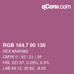 カラーコード: RGB 164.7 90 130 | qconv.com
