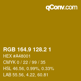 カラーコード: RGB 164.9 128.2 1 | qconv.com