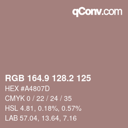 Color code: RGB 164.9 128.2 125 | qconv.com
