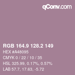 Color code: RGB 164.9 128.2 149 | qconv.com