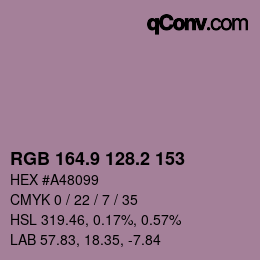 Farbcode: RGB 164.9 128.2 153 | qconv.com