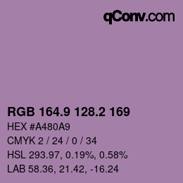Color code: RGB 164.9 128.2 169 | qconv.com