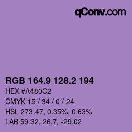 Color code: RGB 164.9 128.2 194 | qconv.com