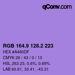 カラーコード: RGB 164.9 128.2 223 | qconv.com