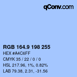 カラーコード: RGB 164.9 198 255 | qconv.com