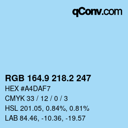 Color code: RGB 164.9 218.2 247 | qconv.com