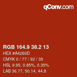 Color code: RGB 164.9 38.2 13 | qconv.com