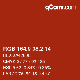 Color code: RGB 164.9 38.2 14 | qconv.com
