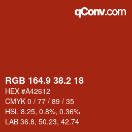 Color code: RGB 164.9 38.2 18 | qconv.com