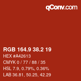 Color code: RGB 164.9 38.2 19 | qconv.com