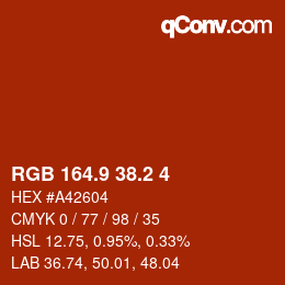 Color code: RGB 164.9 38.2 4 | qconv.com