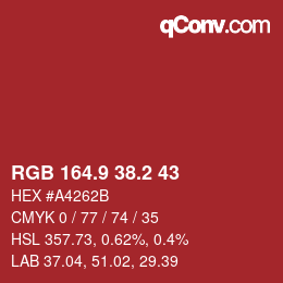Color code: RGB 164.9 38.2 43 | qconv.com