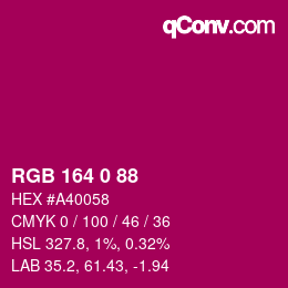 Color code: RGB 164 0 88 | qconv.com