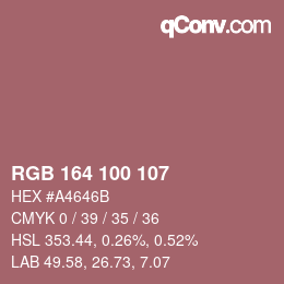 Color code: RGB 164 100 107 | qconv.com