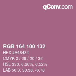 Color code: RGB 164 100 132 | qconv.com