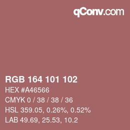 Color code: RGB 164 101 102 | qconv.com