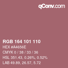 Color code: RGB 164 101 110 | qconv.com