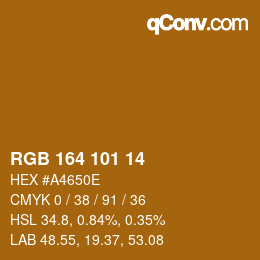 Color code: RGB 164 101 14 | qconv.com