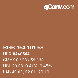 Color code: RGB 164 101 68 | qconv.com