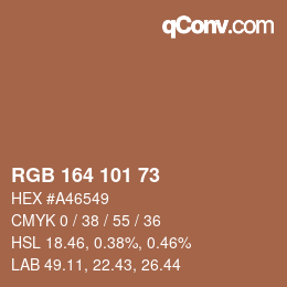 颜色代码: RGB 164 101 73 | qconv.com