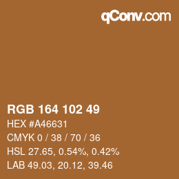 Color code: RGB 164 102 49 | qconv.com